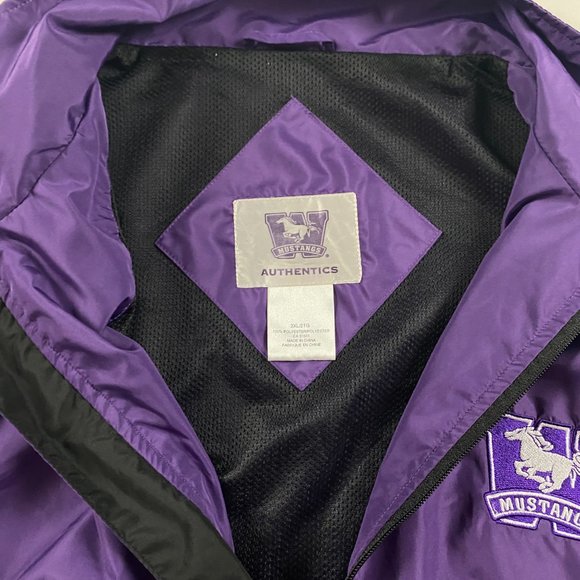University of Western Ontario Mustangs Windbreaker Jacket Mens 2XL Purple XXL - Picture 6 of 10